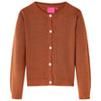 VidaXL Kinderstrickjacke 128 cognacfarben gestrickt