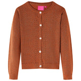 VidaXL Kinderstrickjacke 140 cognacfarben gestrickt