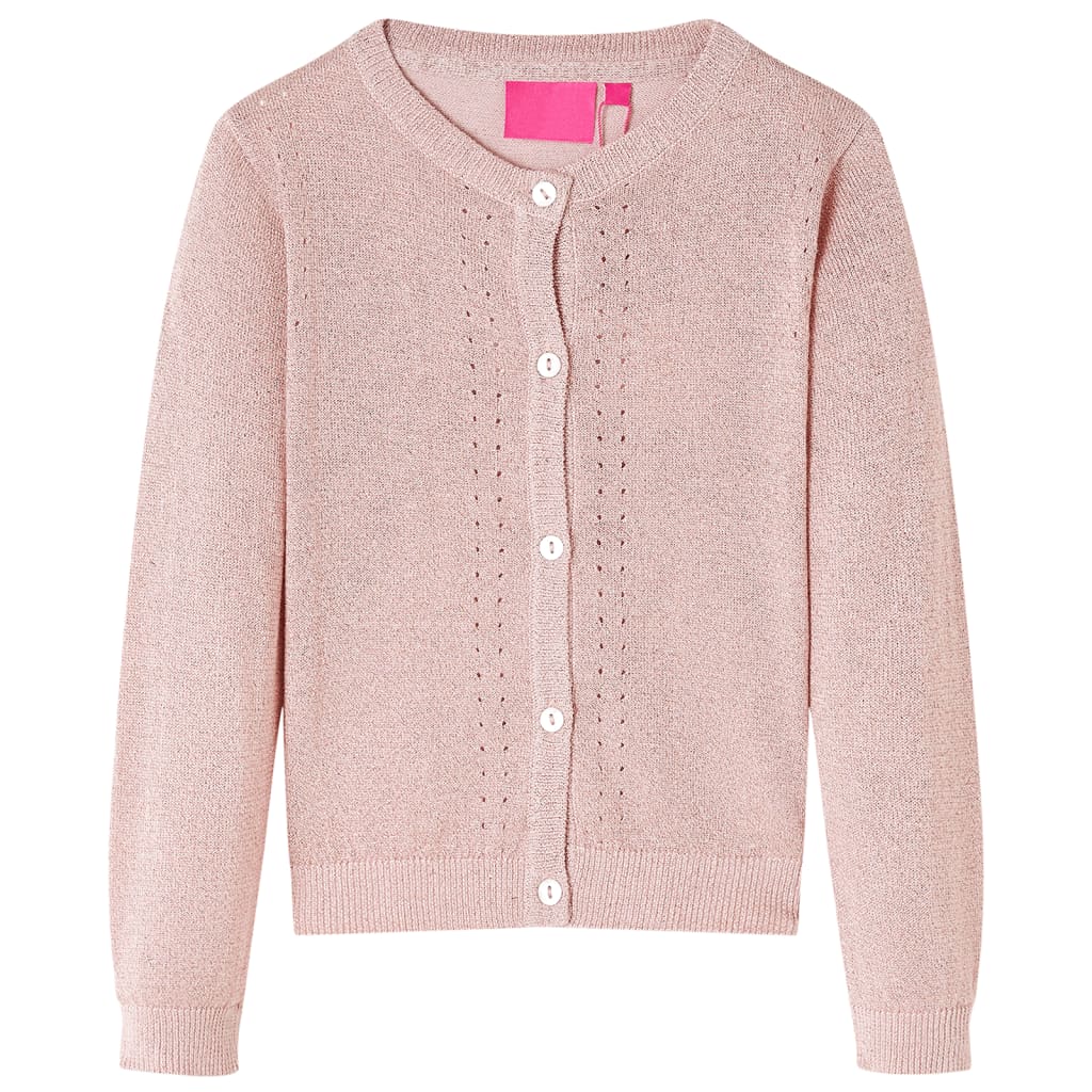 VidaXL Kinderstrickjacke gestrickt 128 Zartrosa