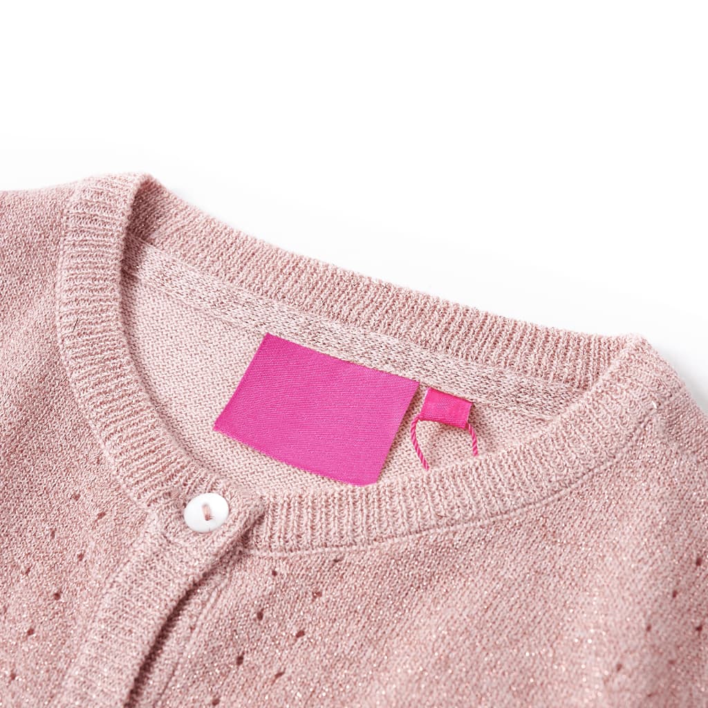 VidaXL Kinderstrickjacke gestrickt 140 Zartrosa