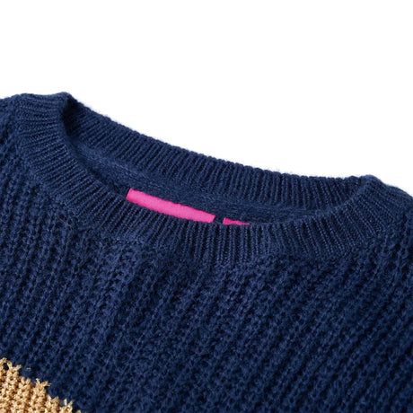 VidaXL Kinderpullover gestrickt 128 Marineblau