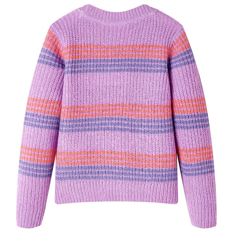 VidaXL Kinderpullover gestrickt mit Streifen 92 Flieder und Rosa