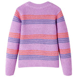 VidaXL Kinderpullover gestrickt mit Streifen 104 Flieder und Rosa