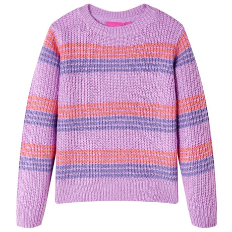 VidaXL Kinderpullover gestrickt mit Streifen 116 Flieder und Rosa