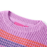VidaXL Kinderpullover gestrickt mit Streifen 116 Flieder und Rosa