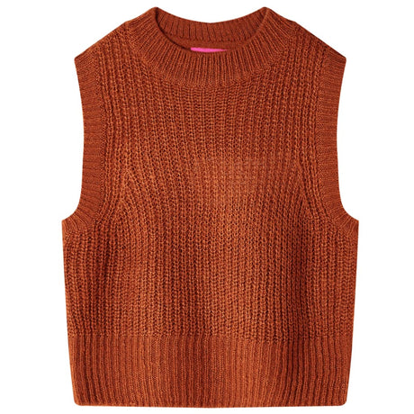 VidaXL Kinder-Spencer-Strickpullover 92 cognacfarben