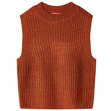 VidaXL Kinder Spencer gestrickt 128 cognacfarben