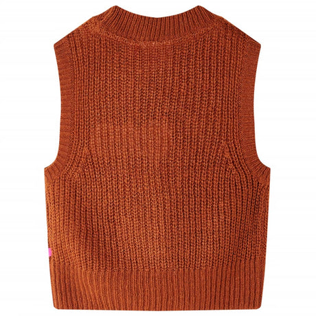 VidaXL Kinder Spencer gestrickt 128 cognacfarben