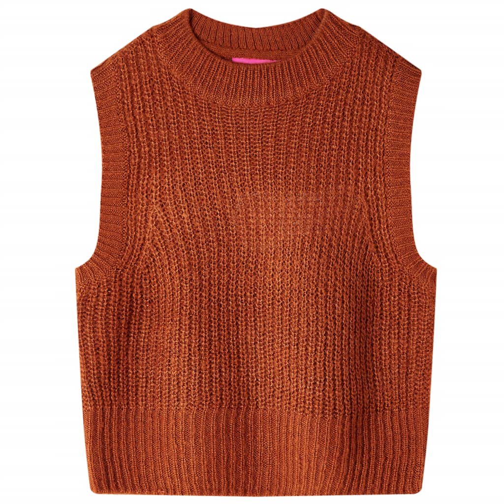 VidaXL Kinder-Spencer-Strick 140 cognacfarben