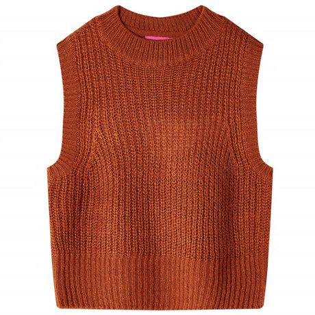 VidaXL Kinder-Spencer-Strick 140 cognacfarben