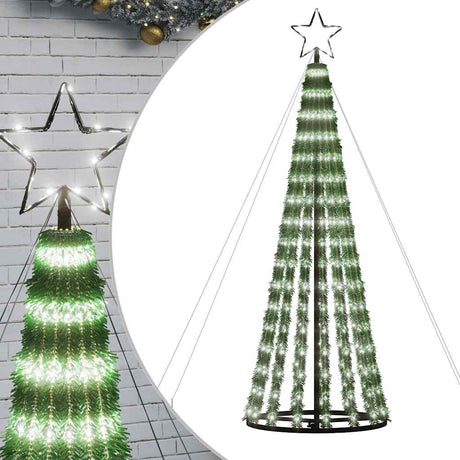 Vidaxxl LED-Weihnachtsbaum 275 LEDs kaltweiß 180 cm