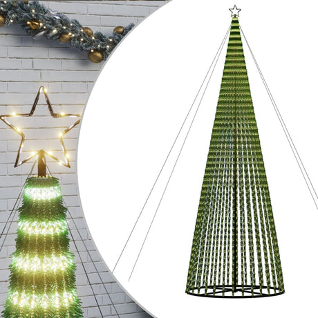 Vidaxxl LED-Weihnachtsbaum 1544 LEDs 500 cm warmweiß