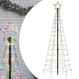VidaXL LED-Weihnachtsbaum mit Spitzen 220 LEDs bunt 180 cm