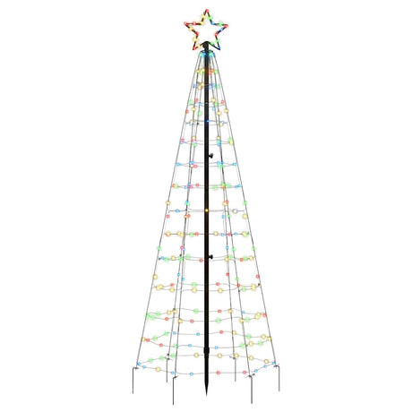 VidaXL LED-Weihnachtsbaum mit Spitzen 220 LEDs bunt 180 cm