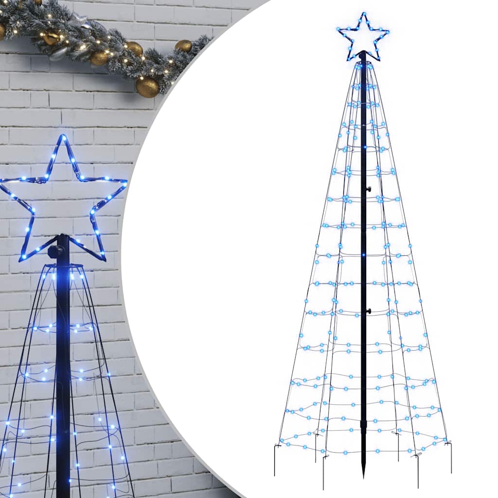 Vidaxxl LED-Weihnachtsbaum mit Spikes 220 LEDs 180 cm blau
