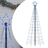 Vidaxxl LED-Weihnachtsbaum mit Spikes 220 LEDs 180 cm blau