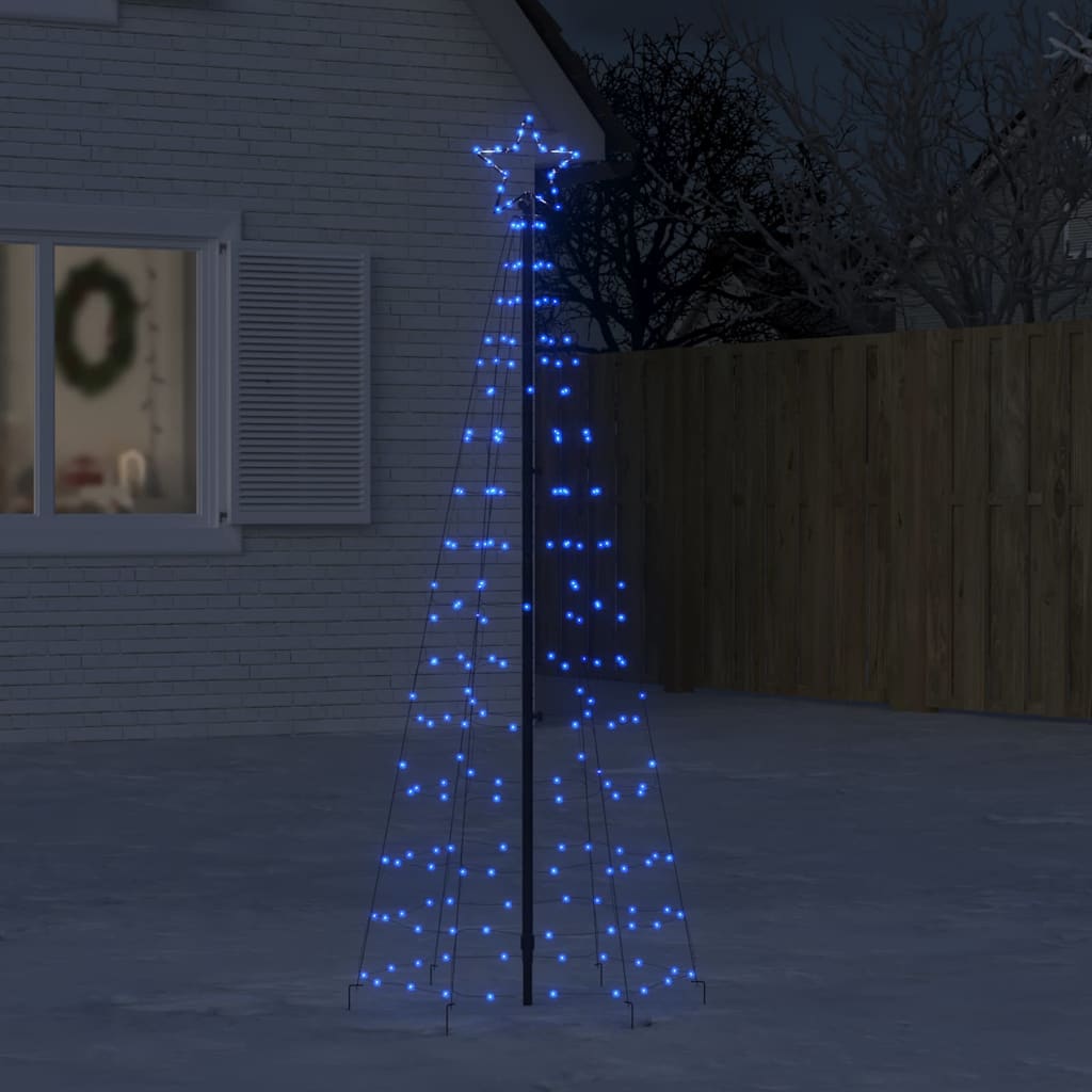 Vidaxxl LED-Weihnachtsbaum mit Spikes 220 LEDs 180 cm blau
