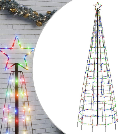 VidaXL LED-Weihnachtsbaum mit Spitzen 570 LEDs bunt 300 cm
