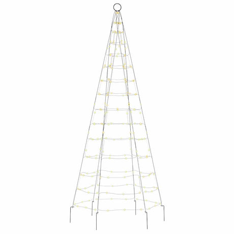Vidaxxl LED-Weihnachtsbaum am Fahnenmast 200 LEDs warmweiß 180 cm