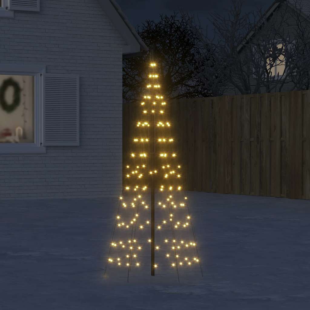 Vidaxxl LED-Weihnachtsbaum am Fahnenmast 200 LEDs warmweiß 180 cm