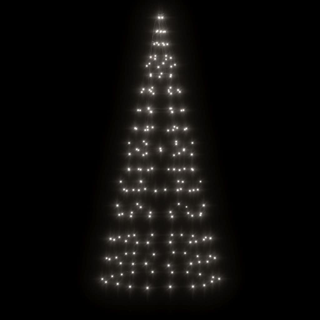 Vidaxxl LED-Weihnachtsbaum am Fahnenmast 200 LEDs kaltweiß 180 cm