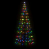 Vidaxxl LED-Weihnachtsbaum am Fahnenmast 200 LEDs bunt 180 cm