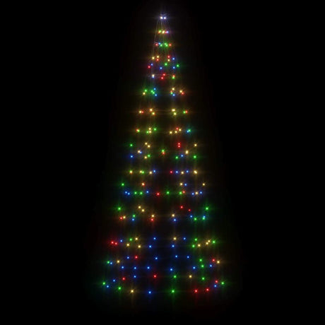 Vidaxxl LED-Weihnachtsbaum am Fahnenmast 200 LEDs bunt 180 cm