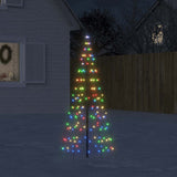 Vidaxxl LED-Weihnachtsbaum am Fahnenmast 200 LEDs bunt 180 cm