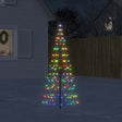 Vidaxxl LED-Weihnachtsbaum am Fahnenmast 200 LEDs bunt 180 cm
