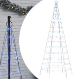Vidaxxl LED-Weihnachtsbaum am Fahnenmast 200 LEDs 180 cm blau