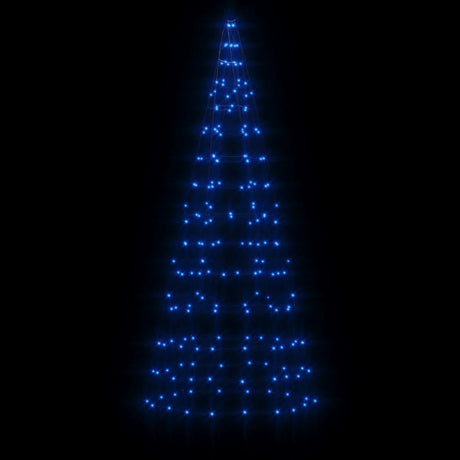 Vidaxxl LED-Weihnachtsbaum am Fahnenmast 200 LEDs 180 cm blau
