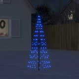 Vidaxxl LED-Weihnachtsbaum am Fahnenmast 200 LEDs 180 cm blau