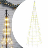 Vidaxxl LED-Weihnachtsbaum am Fahnenmast 550 LEDs warmweiß 300 cm