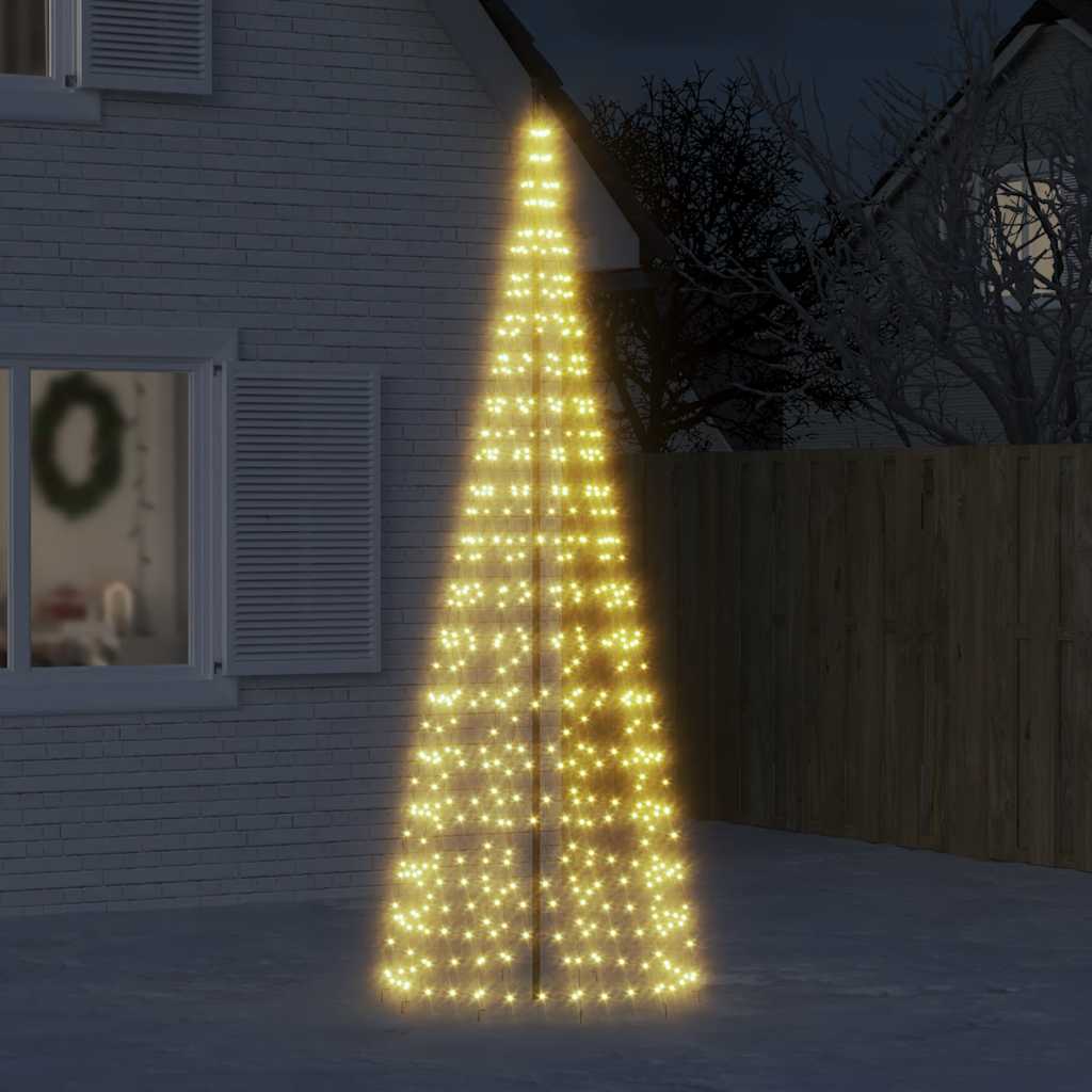 Vidaxxl LED-Weihnachtsbaum am Fahnenmast 550 LEDs warmweiß 300 cm