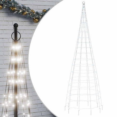Vidaxxl LED-Weihnachtsbaum am Fahnenmast 550 LEDs kaltweiß 300 cm