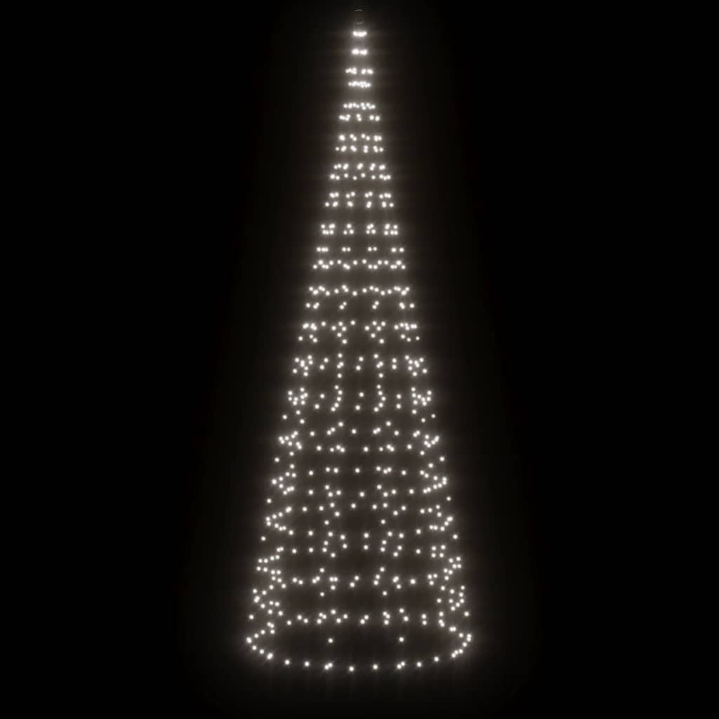 Vidaxxl LED-Weihnachtsbaum am Fahnenmast 550 LEDs kaltweiß 300 cm