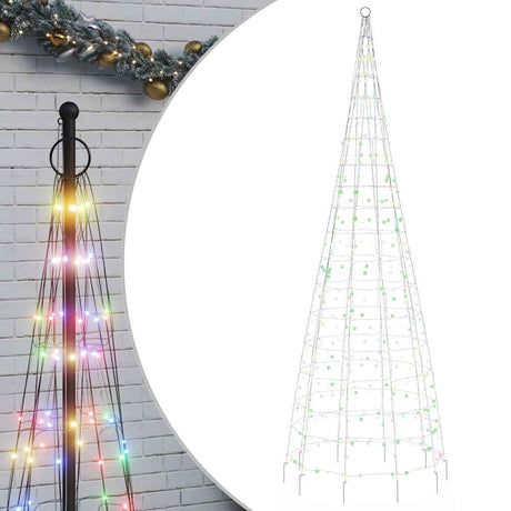VidaXL LED-Weihnachtsbaum am Fahnenmast 550 LEDs bunt 300 cm