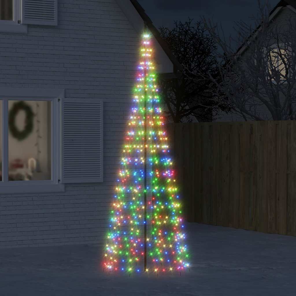 VidaXL LED-Weihnachtsbaum am Fahnenmast 550 LEDs bunt 300 cm