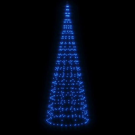 Vidaxxl LED-Weihnachtsbaum am Fahnenmast 550 LEDs 300 cm blau