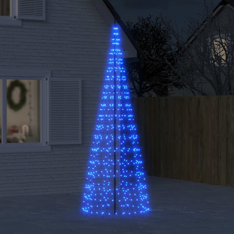 Vidaxxl LED-Weihnachtsbaum am Fahnenmast 550 LEDs 300 cm blau