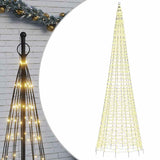 Vidaxxl LED-Weihnachtsbaum am Fahnenmast 1534 LEDs warmweiß 500 cm