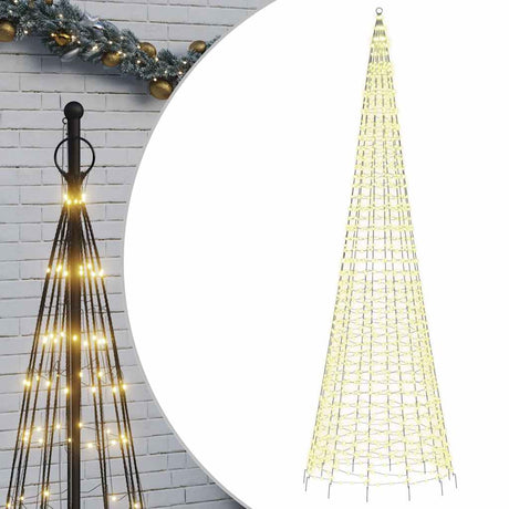 Vidaxxl LED-Weihnachtsbaum am Fahnenmast 1534 LEDs warmweiß 500 cm