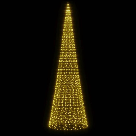 Vidaxxl LED-Weihnachtsbaum am Fahnenmast 1534 LEDs warmweiß 500 cm
