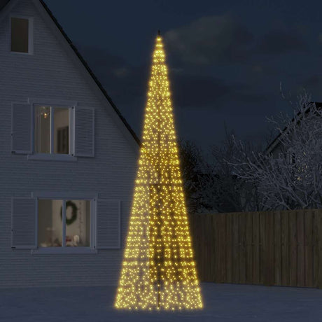 Vidaxxl LED-Weihnachtsbaum am Fahnenmast 1534 LEDs warmweiß 500 cm