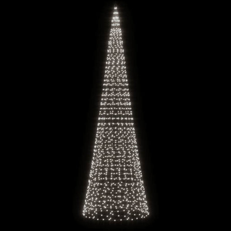 Vidaxxl LED-Weihnachtsbaum am Fahnenmast 1534 LEDs kaltweiß 500 cm