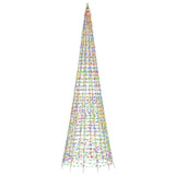 Vidaxxl LED-Weihnachtsbaum am Fahnenmast 1534 LEDs bunt 500 cm