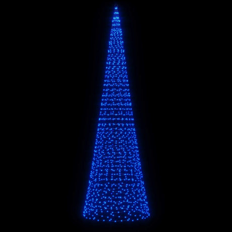 Vidaxxl LED-Weihnachtsbaum am Fahnenmast 1534 LEDs 500 cm blau