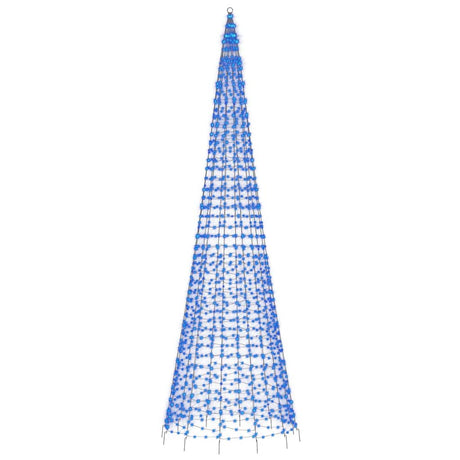 Vidaxxl LED-Weihnachtsbaum am Fahnenmast 1534 LEDs 500 cm blau