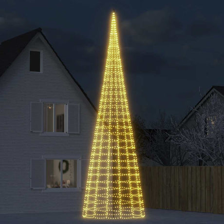 Vidaxxl LED-Weihnachtsbaum am Fahnenmast 3000 LEDs warmweiß 800 cm