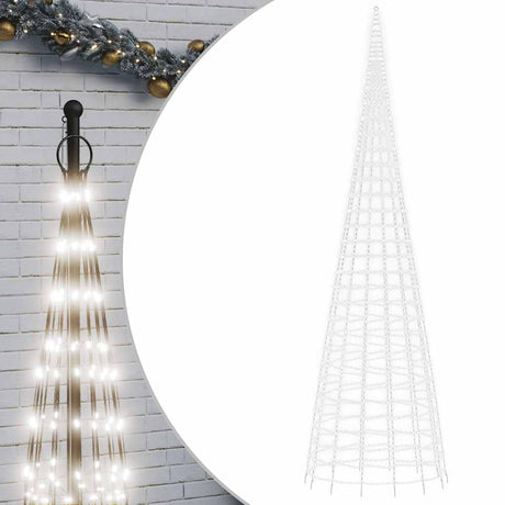 Vidaxxl LED-Weihnachtsbaum am Fahnenmast 3000 LEDs kaltweiß 800 cm